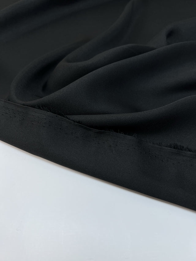 Tissu Sergé Noir Mélange Polyamide