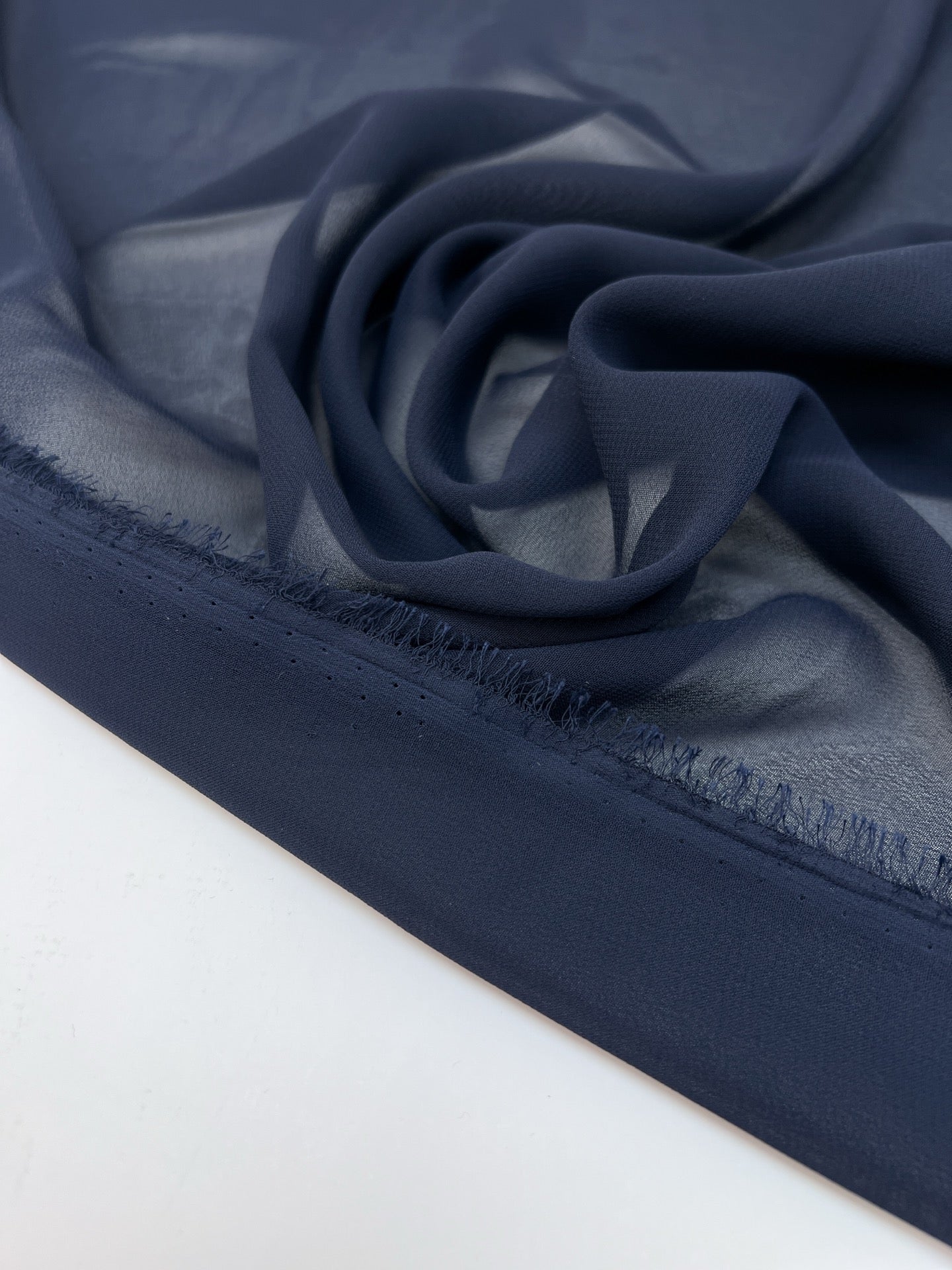 Crêpe Uni Polyamide Bleu