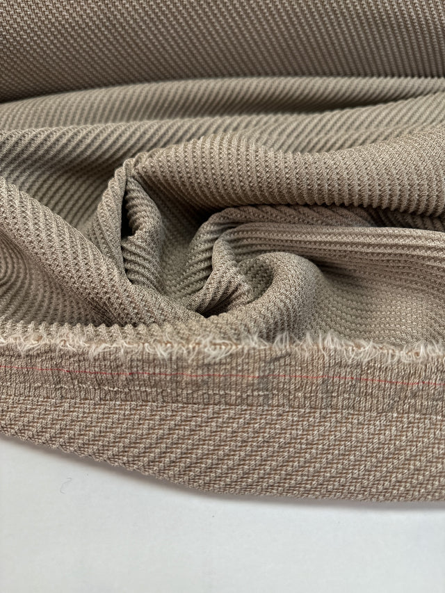 Beige Wool Blend Jacquard