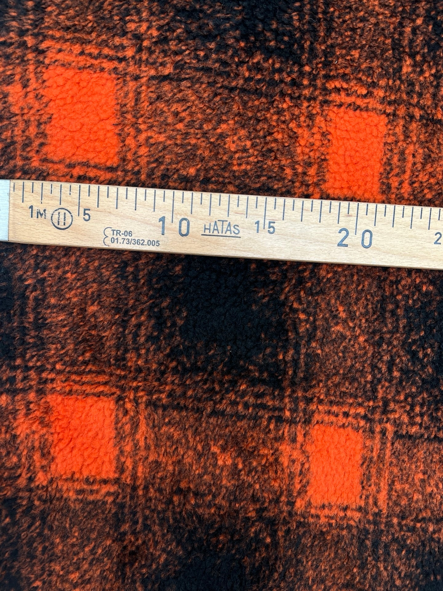 Orange-Black Laminated Faux Fur Beglarian Fabrics Retail