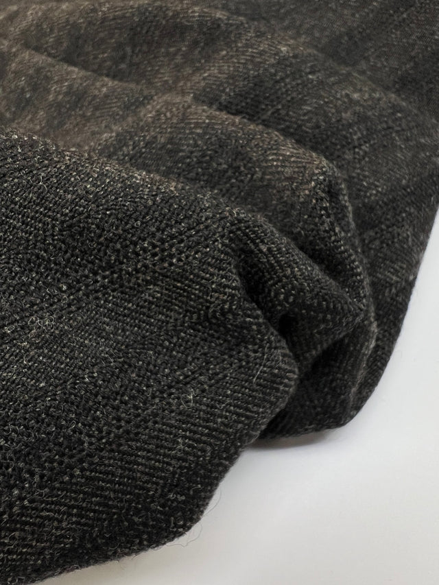 Striped Gray Black Wool Fabric