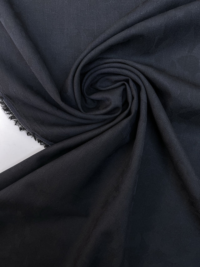 Laine Jacquard Abstrait Bleu Noir