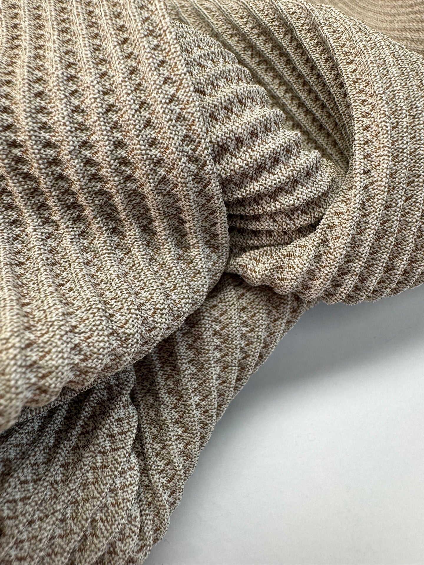 Beige Wool Blend Jacquard