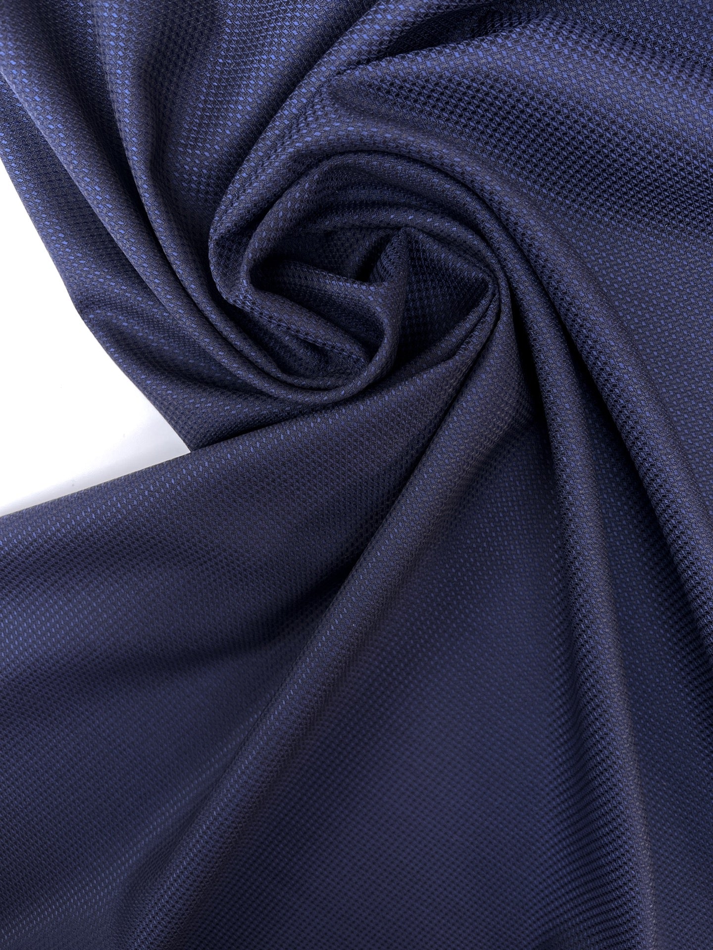 Striped Purple-Blue Virgin Wool Jacquard