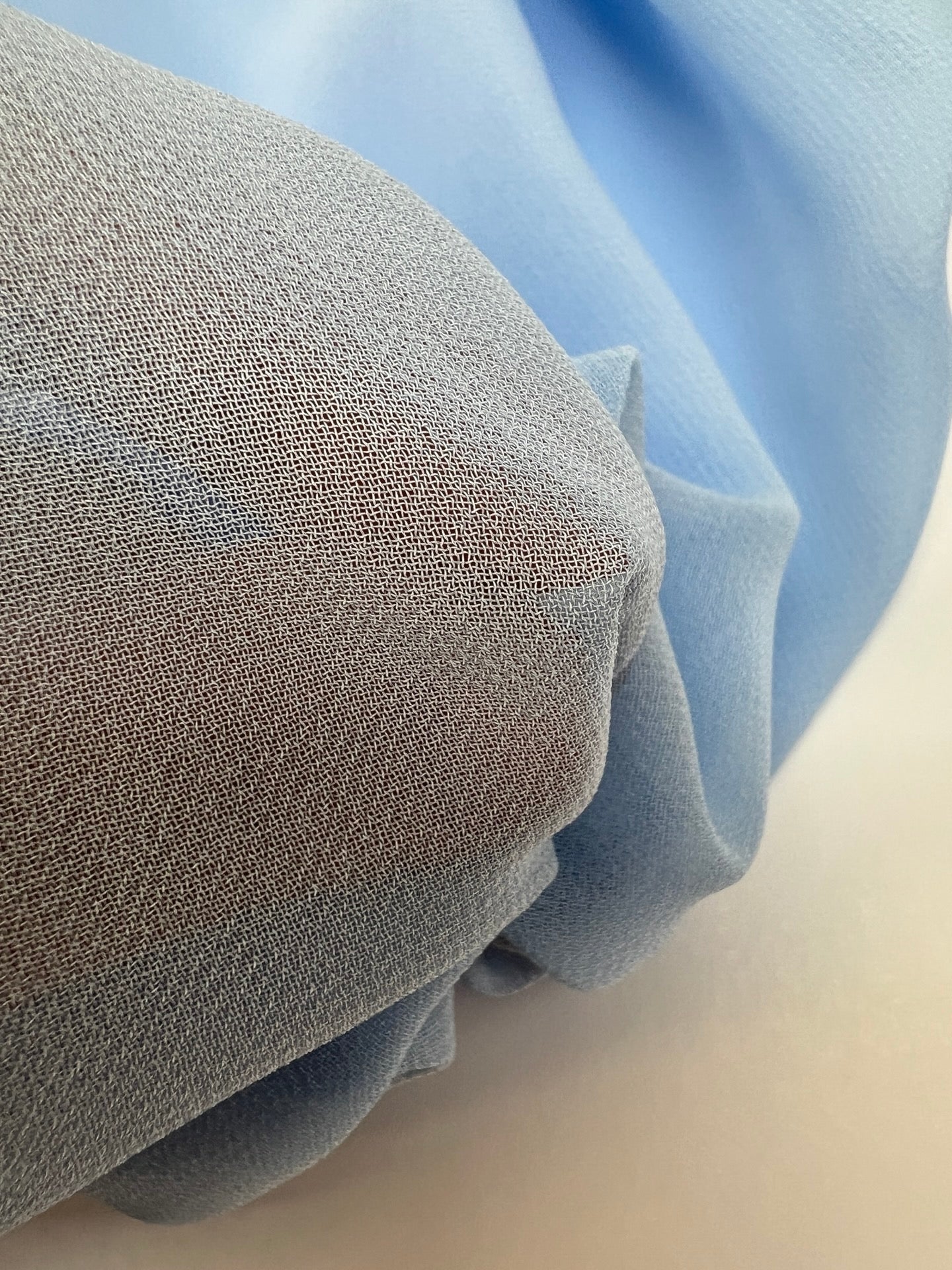 Blaues Crepe Polyamid Gewebe