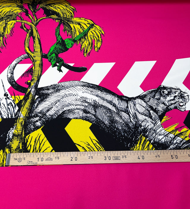 Printed Yellow Pink Cotton Silk Fabric