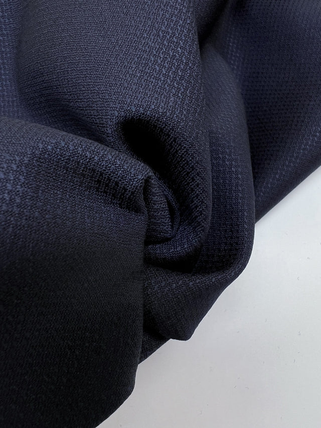 Geometric Purple-Blue Virgin Wool Jacquard