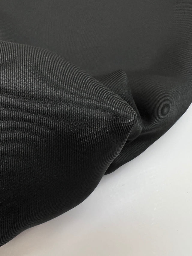 Tissu Sergé Noir Mélange Polyamide