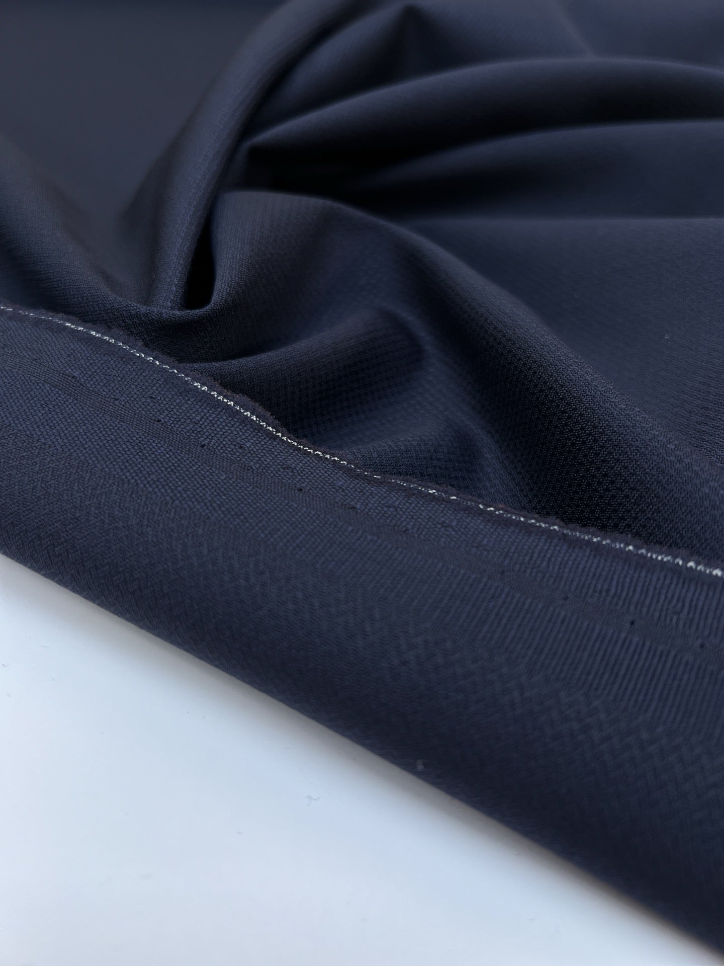 Geometric Purple-Blue Virgin Wool Jacquard