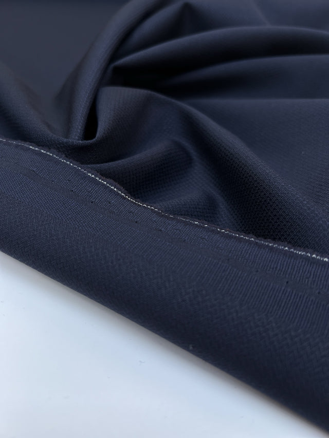 Geometric Purple-Blue Virgin Wool Jacquard