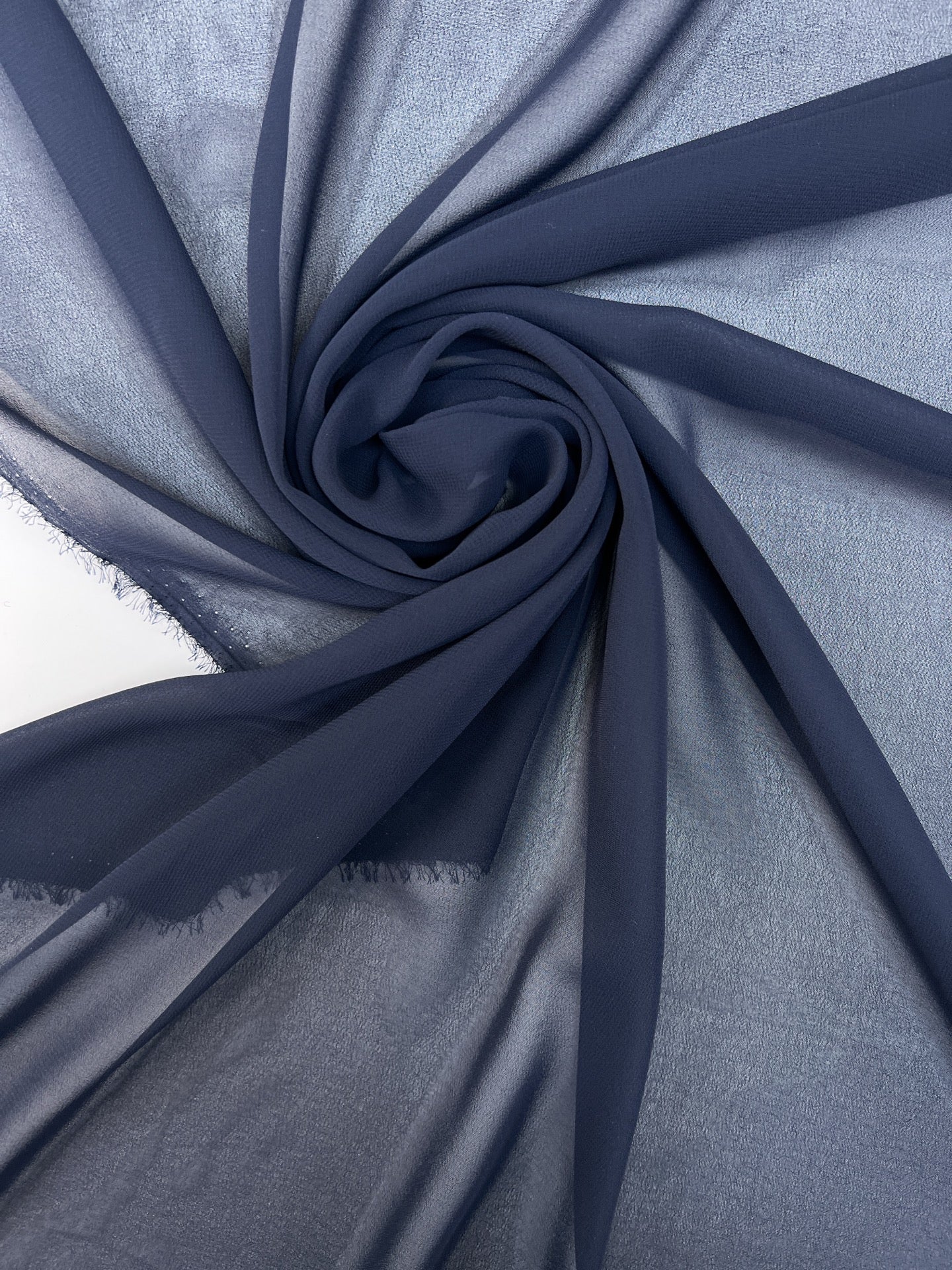 Crêpe Uni Polyamide Bleu