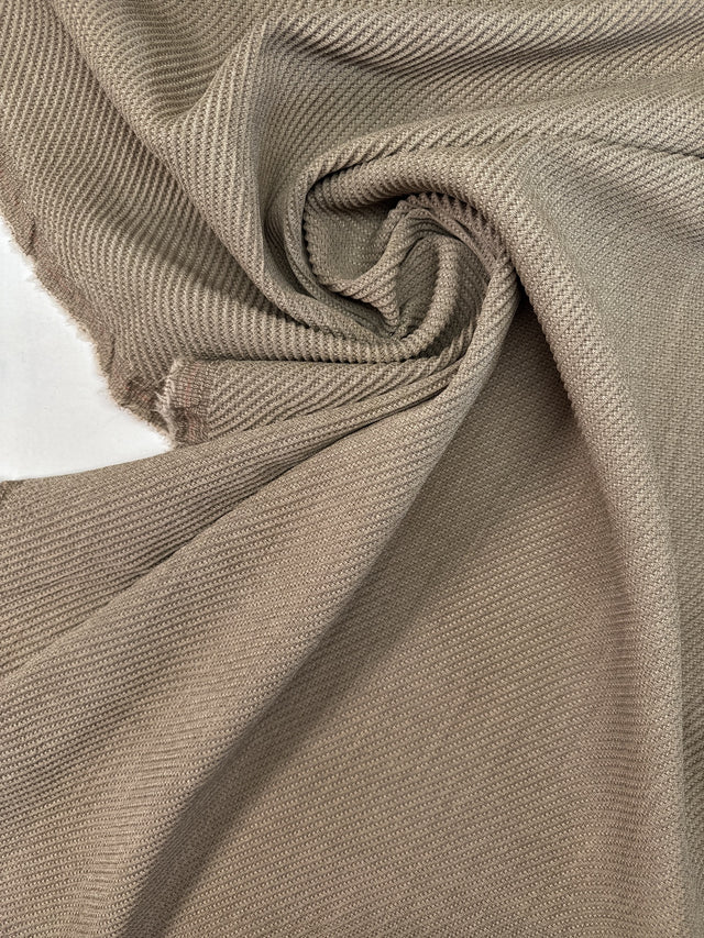 Beige Wool Blend Jacquard