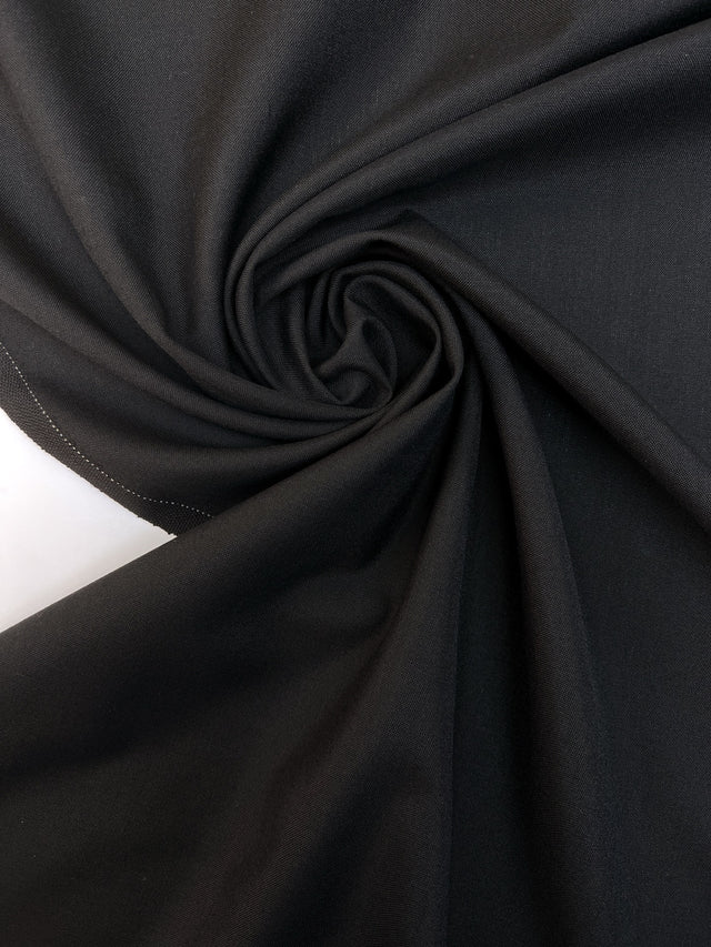 Tissu noir en laine pour costume