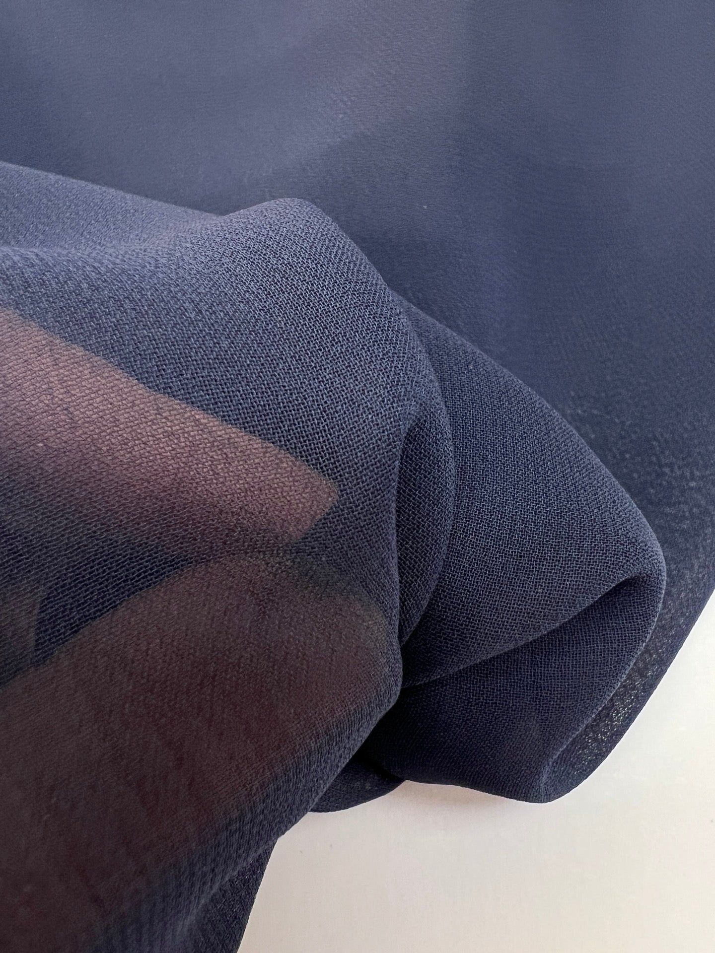 Crêpe Uni Polyamide Bleu