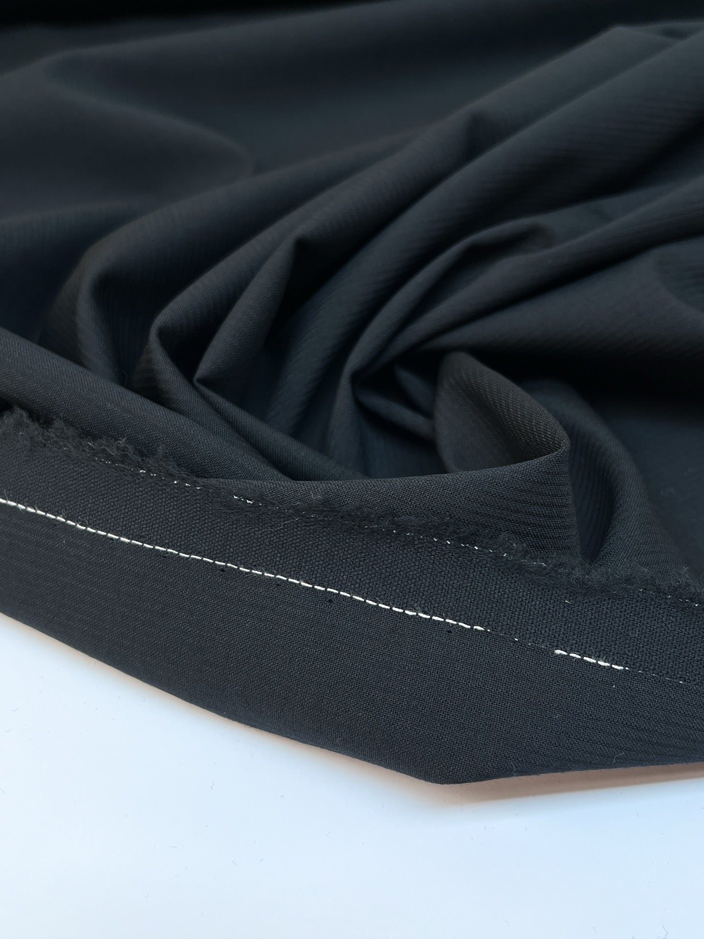 Tissu Laine Noir À Rayures