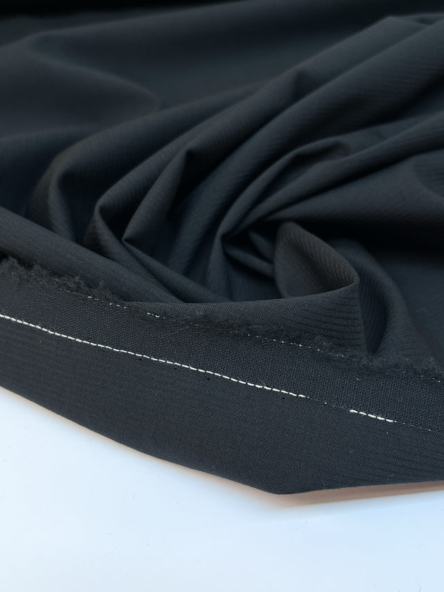 Tissu Laine Noir À Rayures