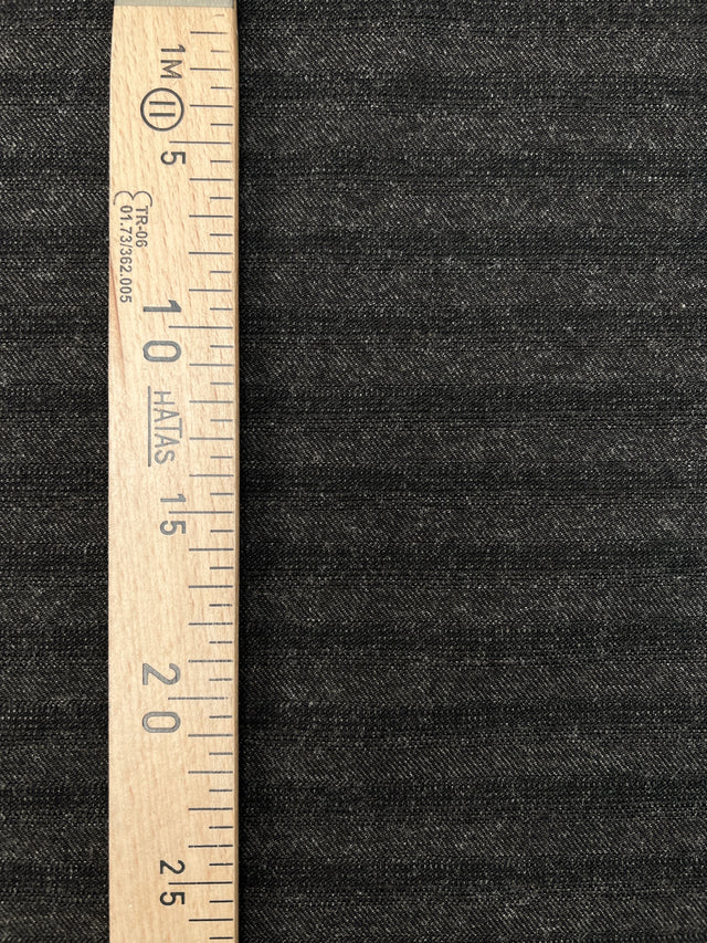 Striped Gray Black Wool Fabric