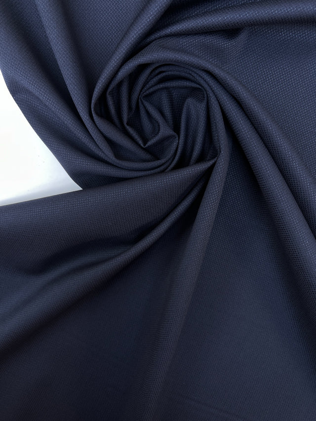 Geometric Purple-Blue Virgin Wool Jacquard