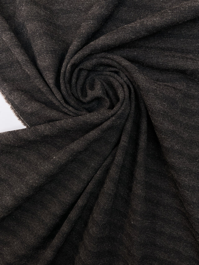 Striped Gray Black Wool Fabric